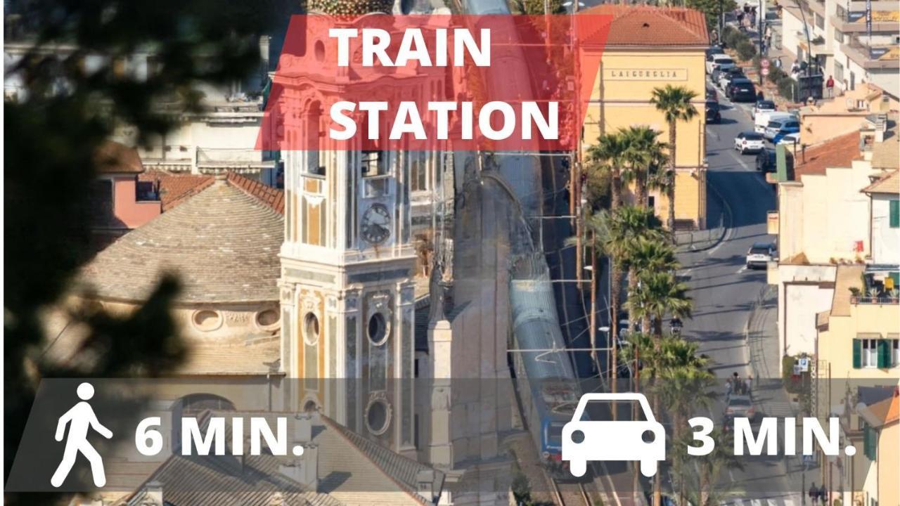 Vista Mare & 300Mt Da Spiaggia Con Freeparking E Ac Laigueglia Buitenkant foto